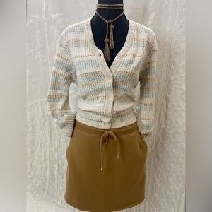 NINE WEST Womens Mini Skirt Camel SzXL 90s Retro Winter Capsule Wardrobe Neutral